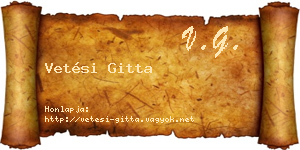 Vetési Gitta névjegykártya